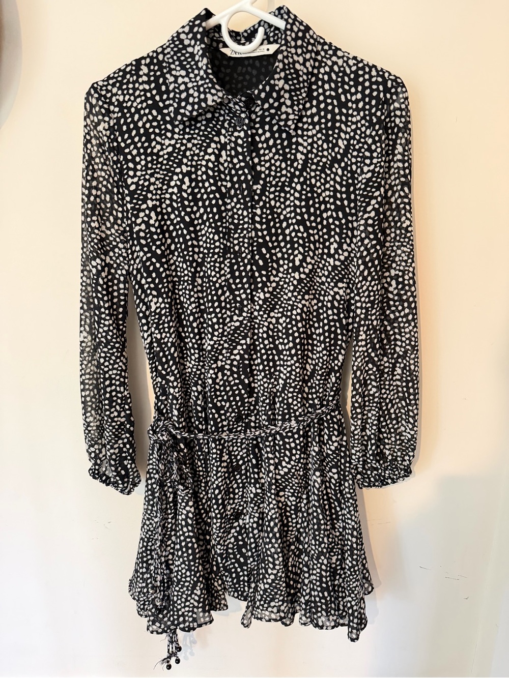 Zara Tie Waist Shirt Dress